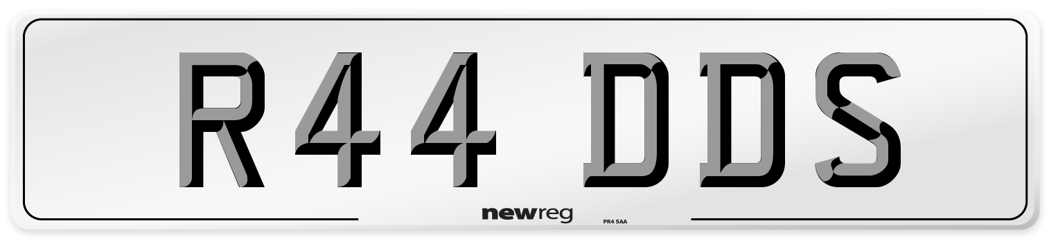 R44 DDS Number Plate from New Reg